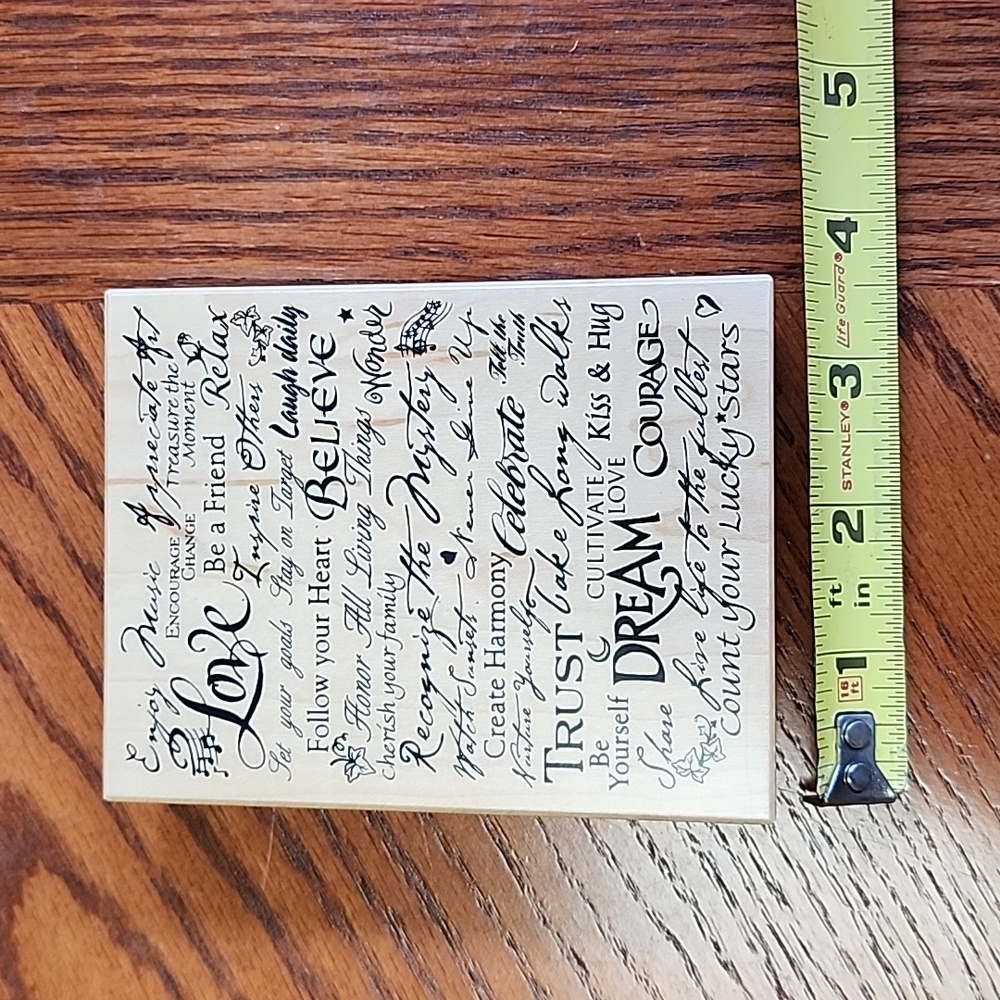 PSX Wood Mounted Background Stamp, EUC!
